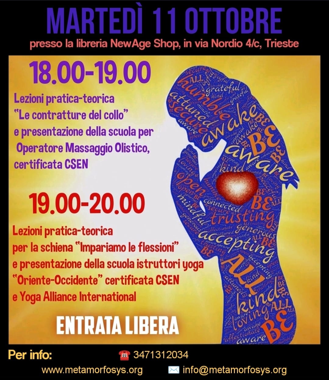 Trieste 11 Ottobre 2022 – Presentazione Scuole di formazione presso NewAge Shop