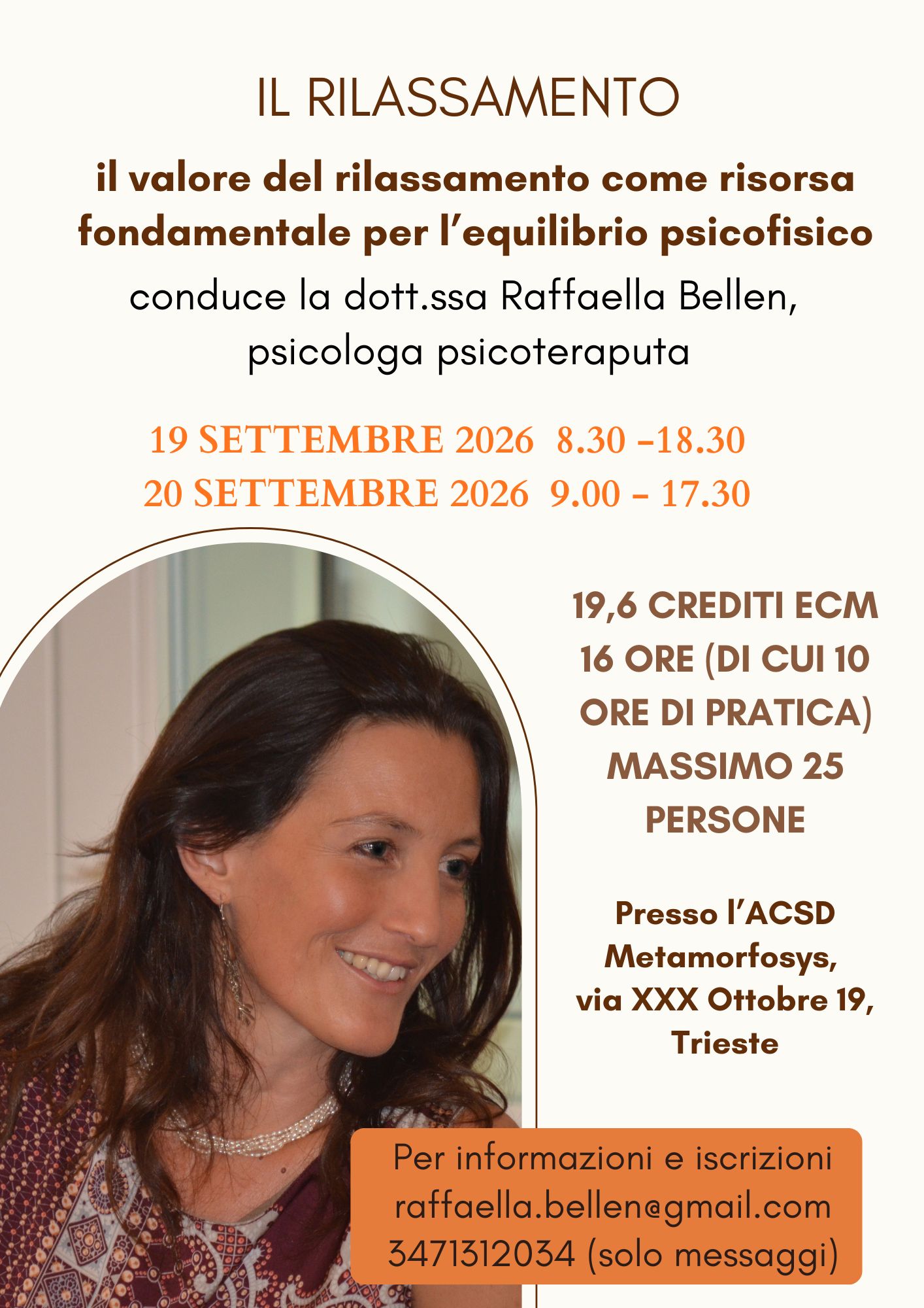 19-20 settembre: Il Rilassamento – corso con Crediti ECM
