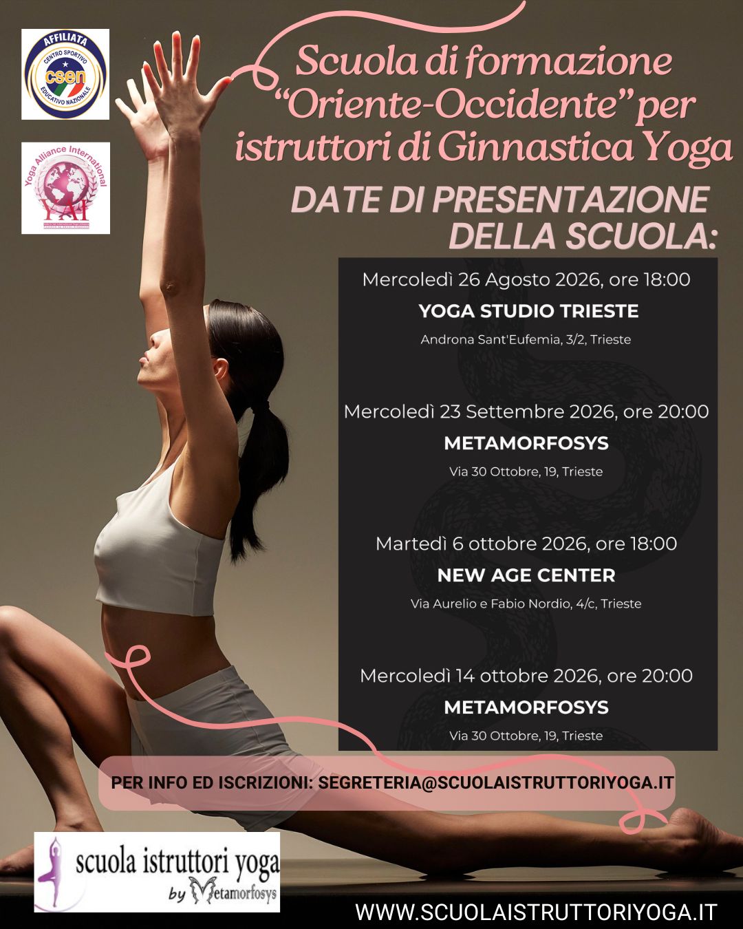 Date di presentazione della Scuola Istruttori Yoga