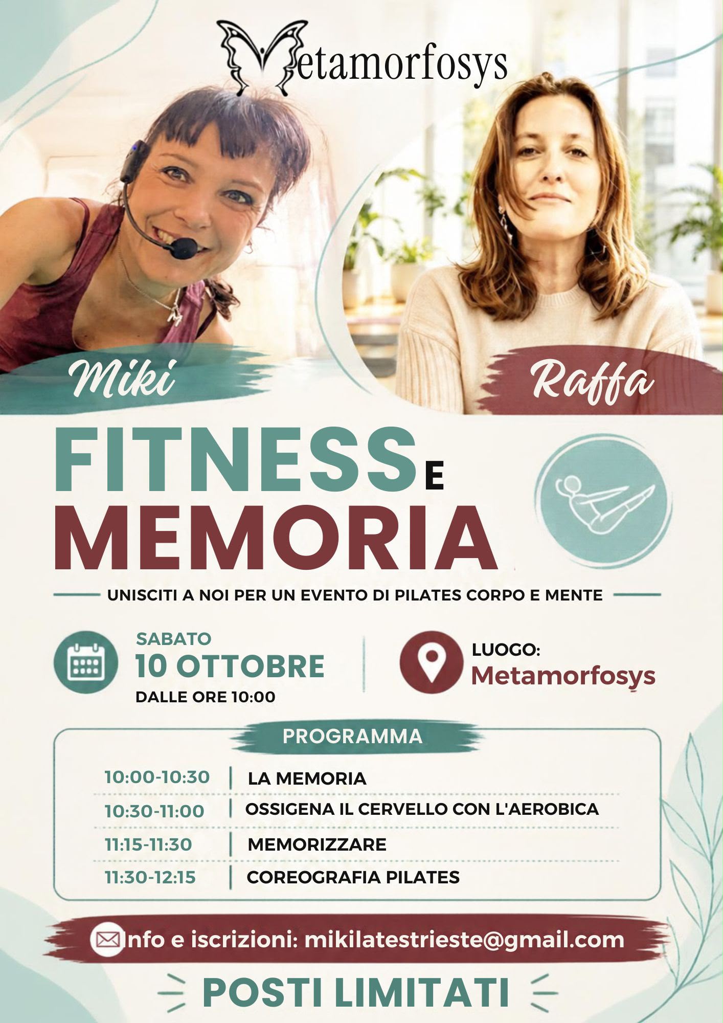 Prossimo appuntamento per “Sabati con Metamorfosys”: Fitness e Memoria